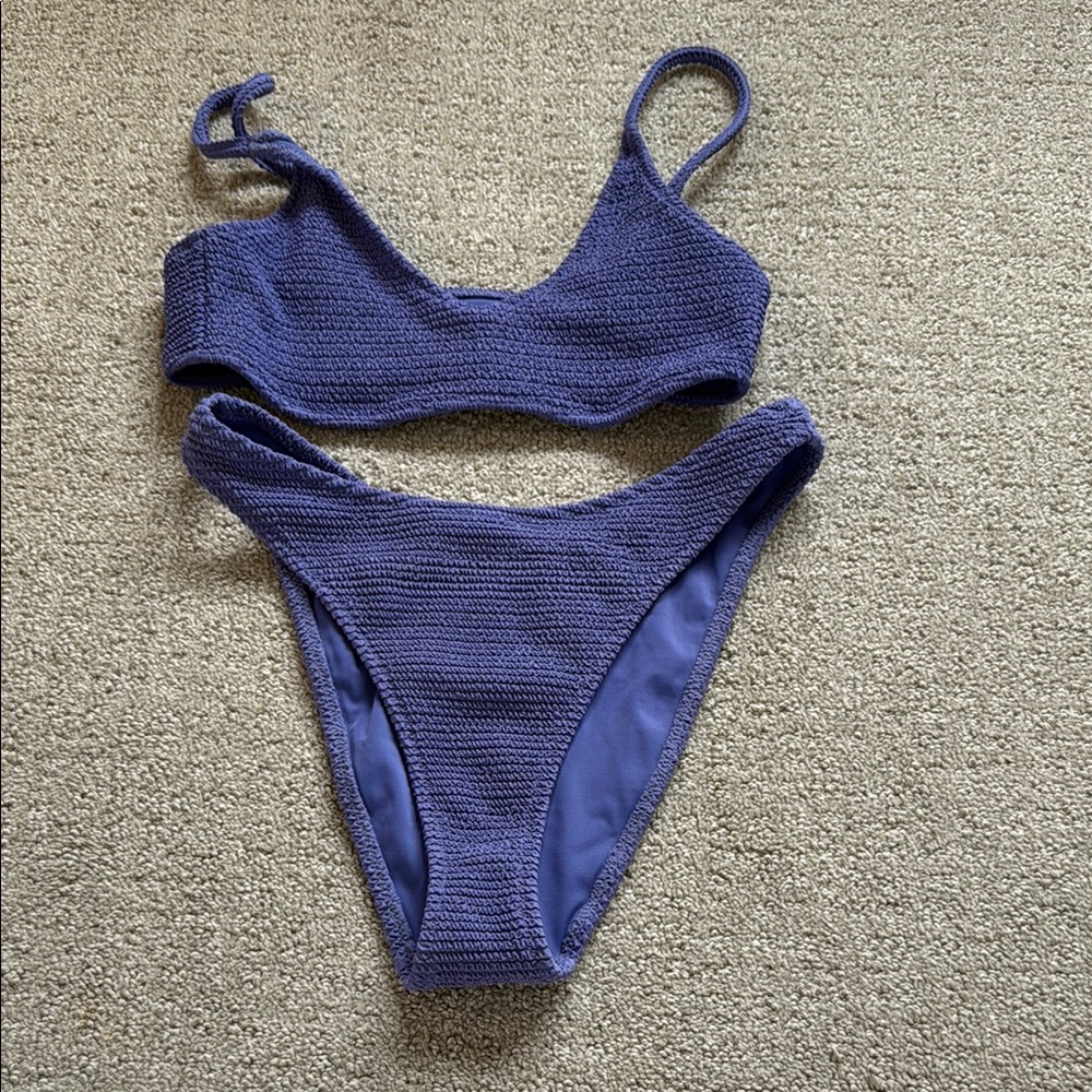Purple Textured Bikini Set ADJUSTABLE TOP PACSUN